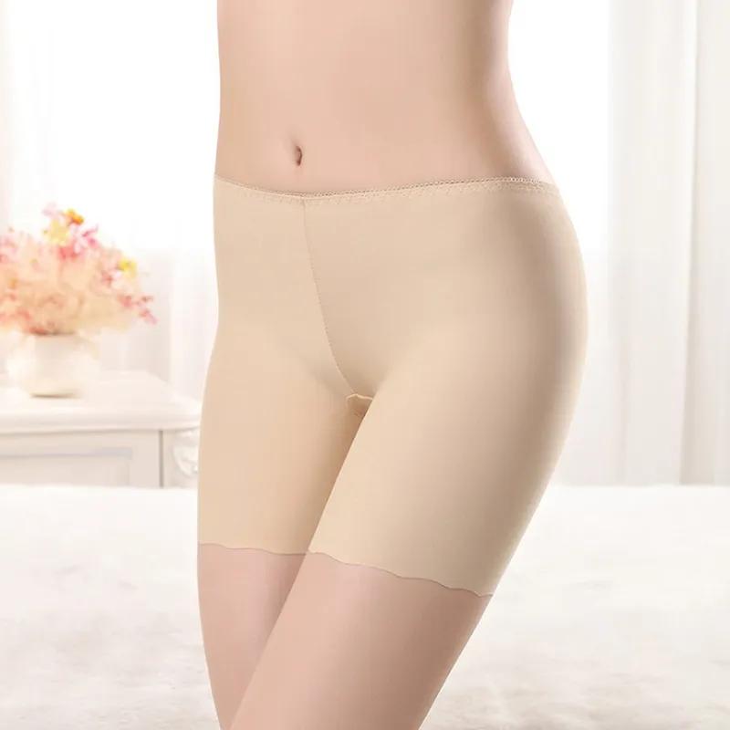 Underskirts for women satin ice silk ruffle short circuit pants women  summer loose house pants under