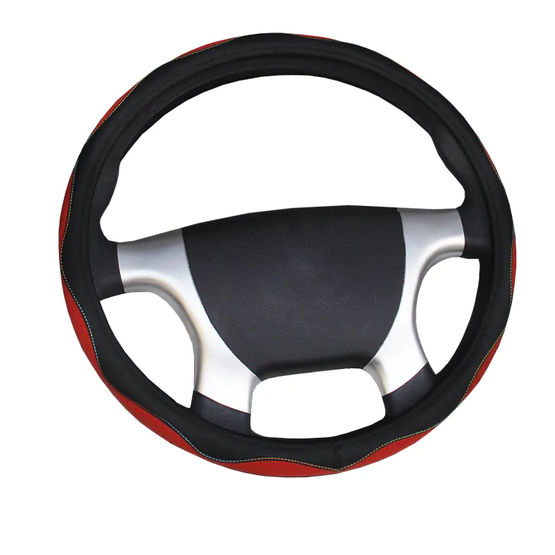 Auto Truck Car Steering Wheel Cover Diameters For 36 38 40 42 45 47 50CM 7 Big truck Wagon Leather Rainbow Braid Steering-wheel