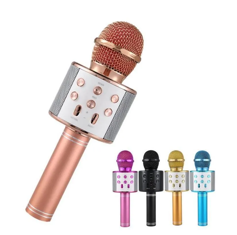 Ny WS858 Microfone Wireless Karaoke WS-858 Microphone USB KTV Player Mobile Player Mic Speaker Record Music