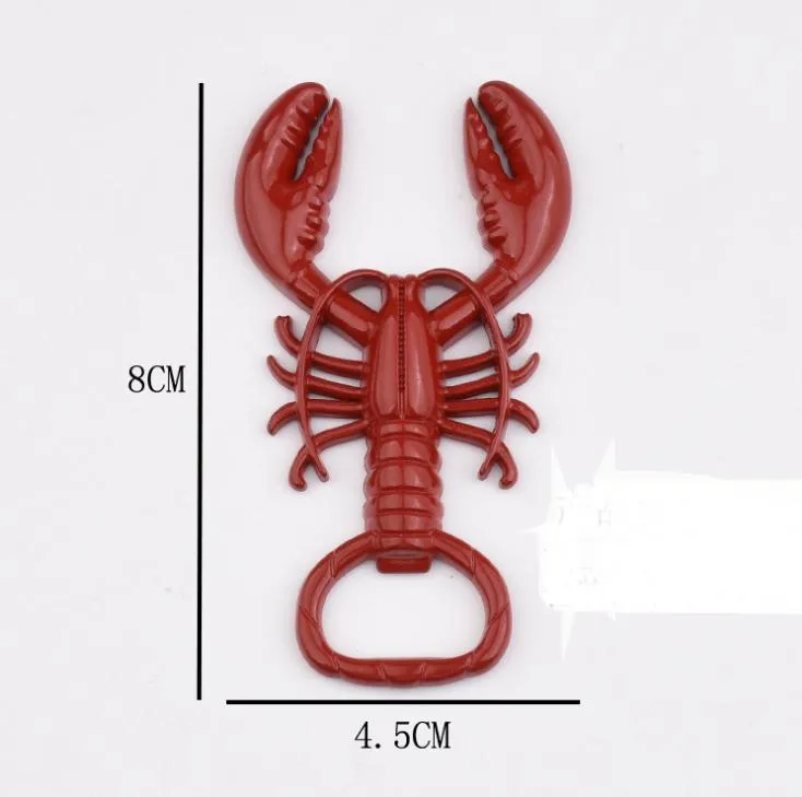 Unique Lobster Shape White Wine Beer Bottle Opener Metal Key Chain Red Black Silver Colors Free DHL