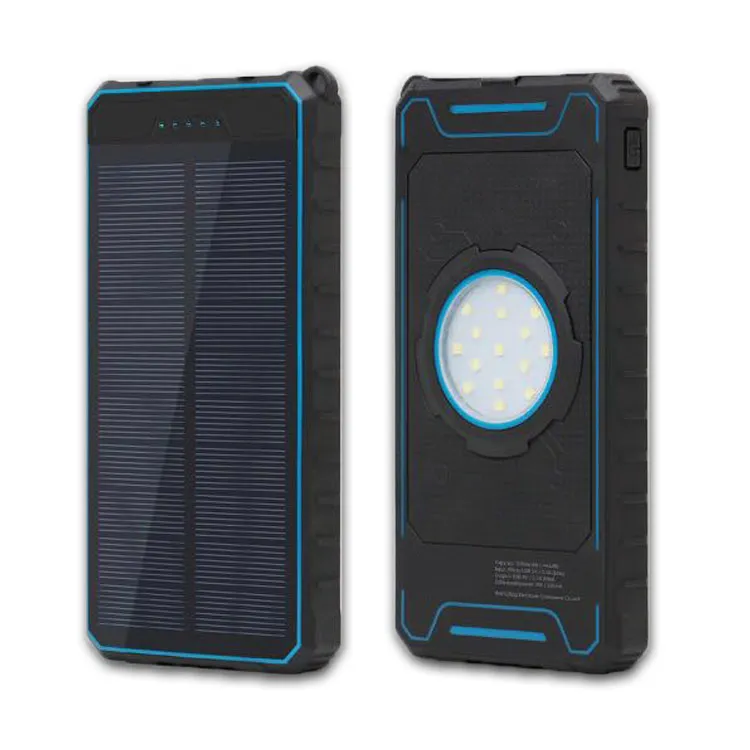 Solar Powerbank Dual USB Charge 20000mAh Power Bank Chargeur de batterie externe Universal Poverbank Phone