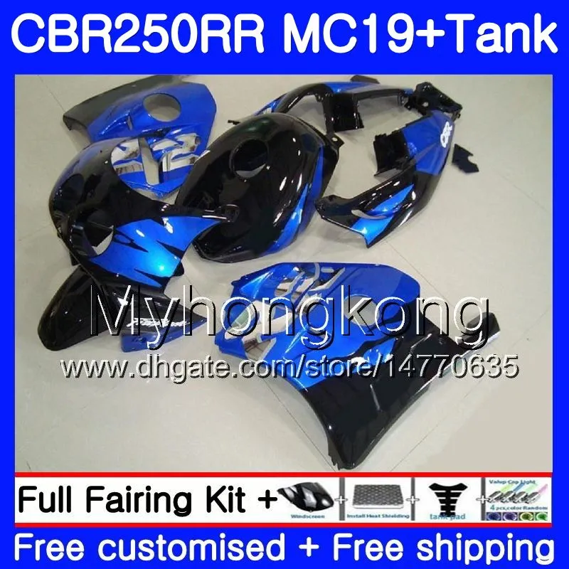 حقن القالب factory blue body + Tank لهوندا CBR 250RR 250R CBR250RR 88 89 261HM.21 CBR 250 RR MC19 CBR250 RR 1988 1989 Fairings Kit