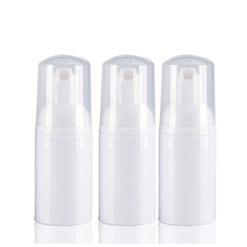 25st / parti 30ml 1oz tom vit transparent kosmetisk ansiktsrengöringsmedel Tvätt flytande tvålskumflaska
