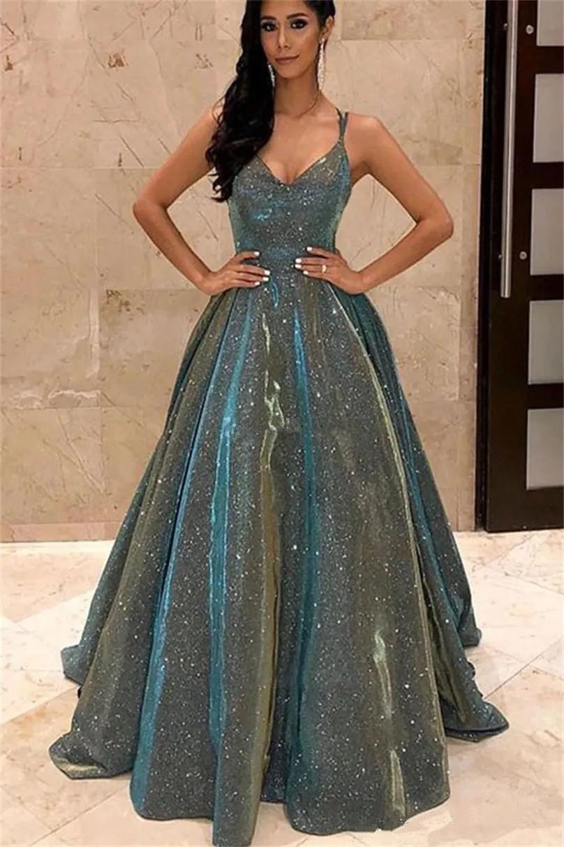 Shiny Sequins Lace Long Prom Dress with Criss Cross Straps and Sweep Train  from Dhgate Prom Dresses - price 254.43