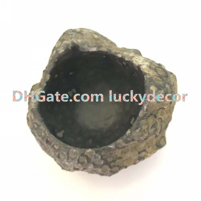 1pc Unique Freeform Naturlig korallinsekt Fossiliserad Fossil Crystal Geode Cave Ashtray Raw Honeycomb Stone Specimen Cigarette Holder Smoker