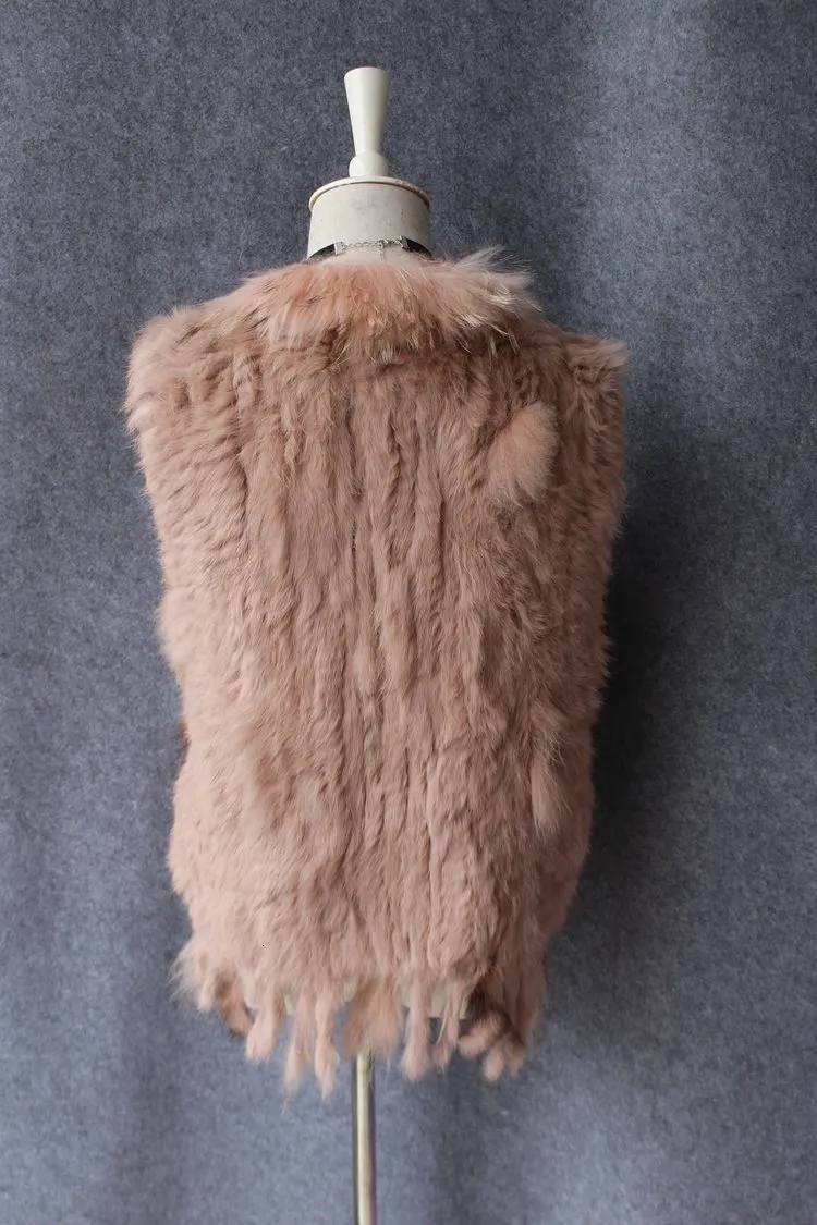 genuine real rabbit fur vest with raccoon fur collar (14)