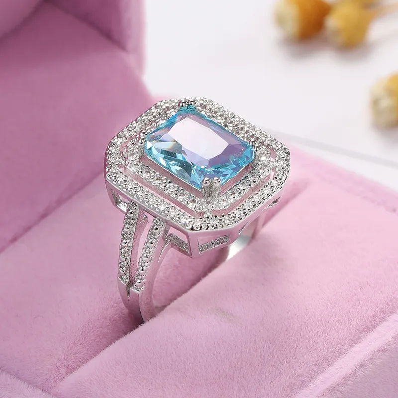 Blue zircon deals promise ring