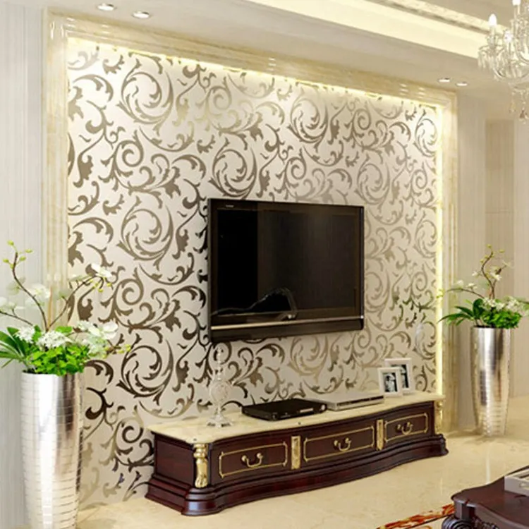 Silver Glitter Wallpaper Living Room Ideas | Cabinets Matttroy