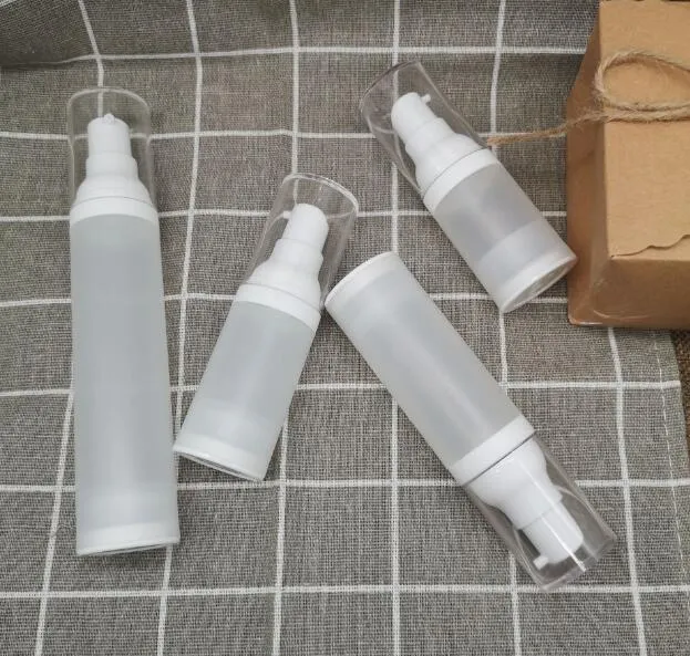 15ml 20ml 30ml 50ml trasparente smerigliato vuoto cosmetico bottiglia senz'aria bottiglia portatile riutilizzabile pompa lozione bottiglie per i viaggi