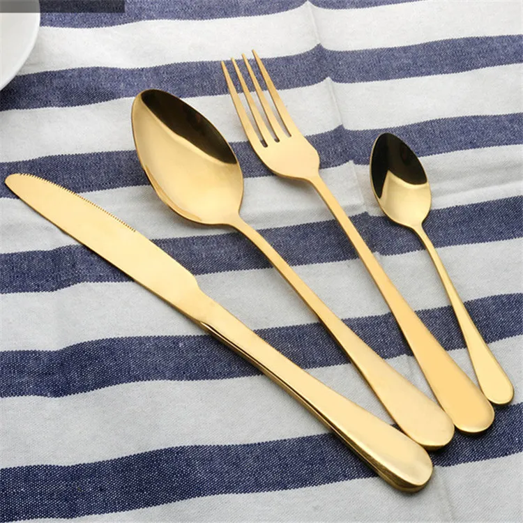 Brand LuxeWare Type Gold Flatware Set Specs Dishwasher Safe, Glossy