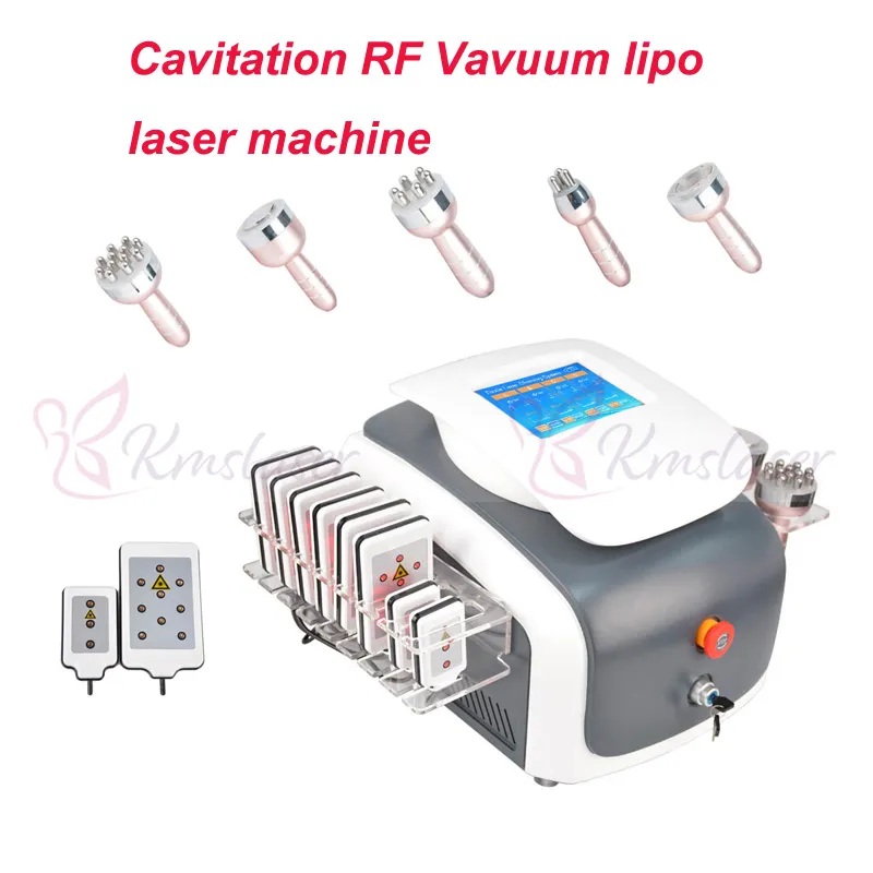 Chegada nova 6 em 1 Vacuum RF Lipoaspiração Ultrasonic Slimming 40 K Máquina de Cavitação Multipolar Biopolar Radiofreqüência Massagem Corporal Rosto