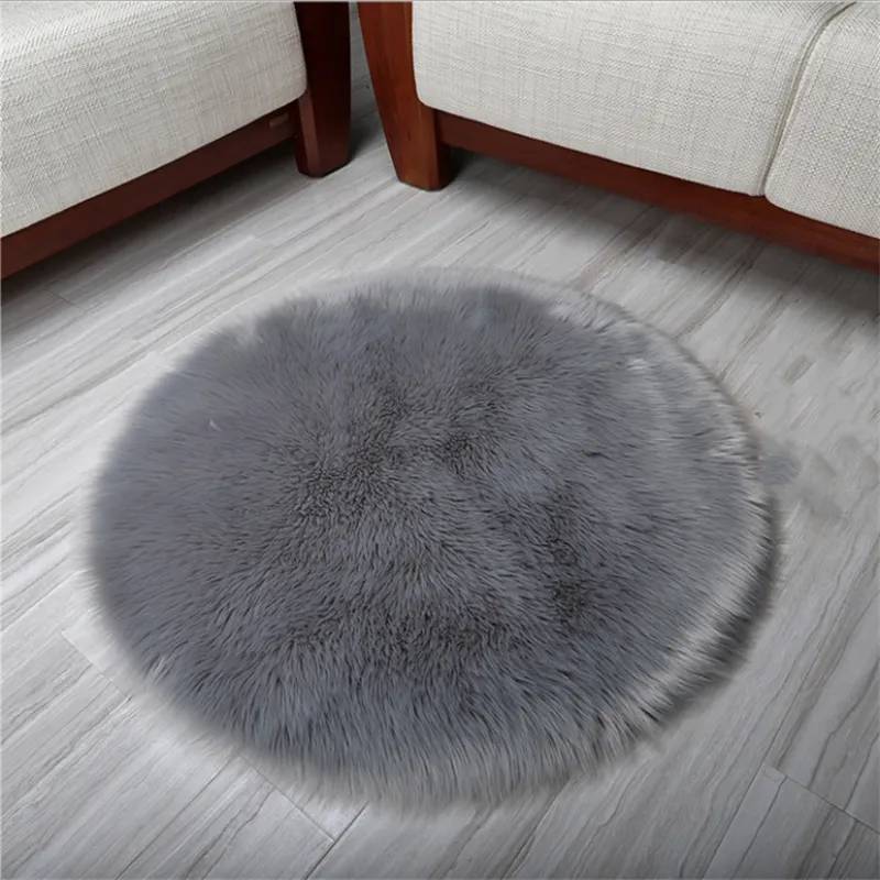 Fabriek groothandel imitatie wol diameter 120 cm ronde tapijt vloermat slaapkamer nachtkastje decoratieve tapijtverdikking antislip