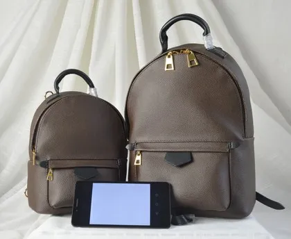 Nueva mochila de un solo hombro para mujer Medium22cm mini18cm, mochila mono marrón para mujer, mochila de cuero Real, bolsos clásicos de marca 41562