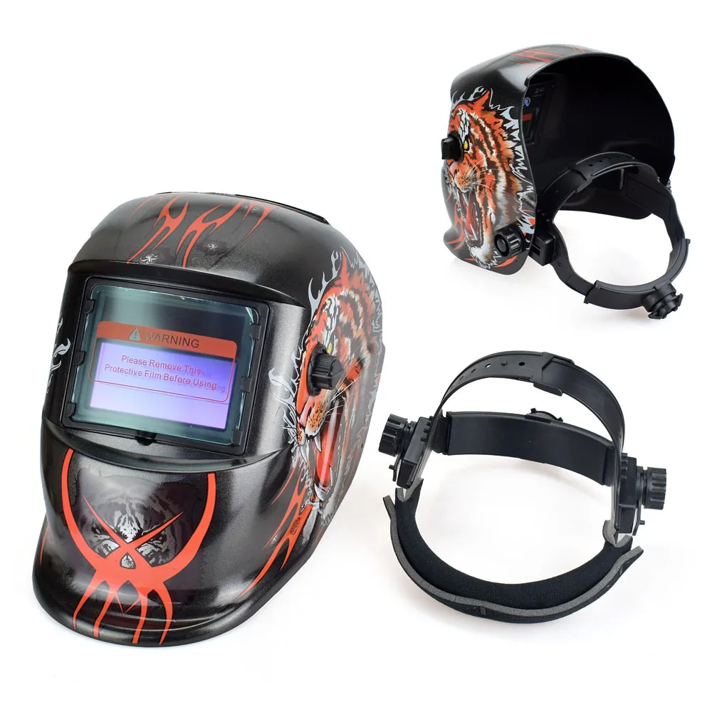 Maschera per saldatura elettrica del casco con maschera protettiva per saldatura leggera automatica ad energia solare completamente automatica