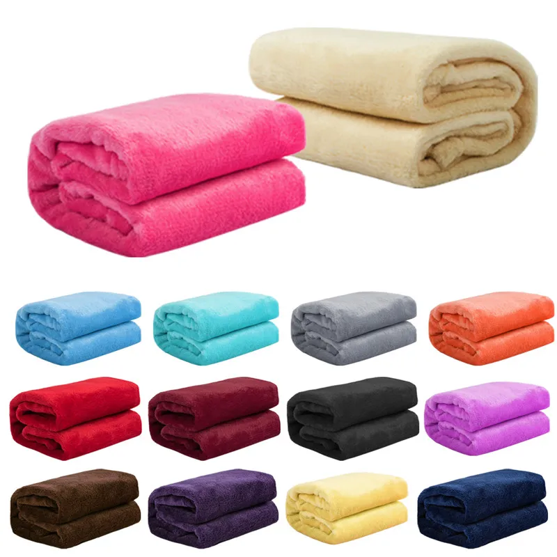 autumn and winter flannel wool blanket warm soft coral fleece blanket bedding adult solid bed cover sofa bed cover