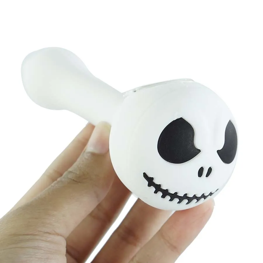 4.6 "Halloween Oil Rig Burner Pipe Spoon Pipes Tjocklek Tobak Silikon Bong Bärbar värmebeständig