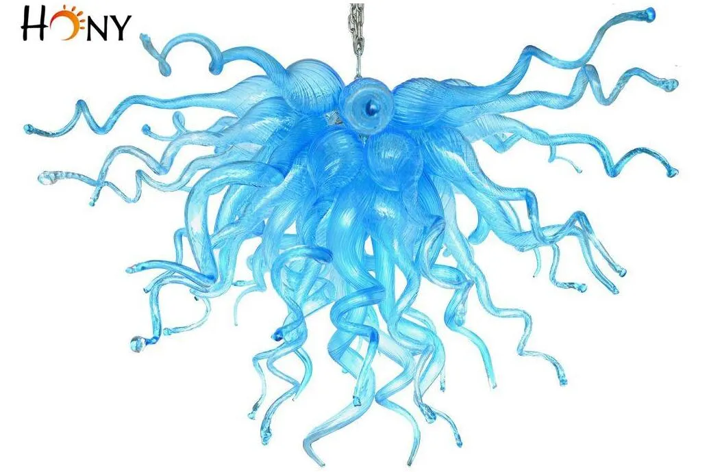현대 조명 아트 조명 플러시 마운트 천장 장식 핸드 메이드 K9 크리스탈 샹들리에 파란색