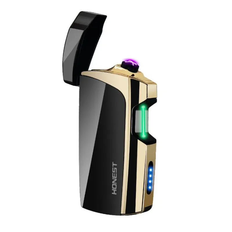 Touch Sensing Double ARC Windproof USB Cyclic Charging Lighter Portable Innovative Design Ignition Device Cigarette Smoking Pipe Tool
