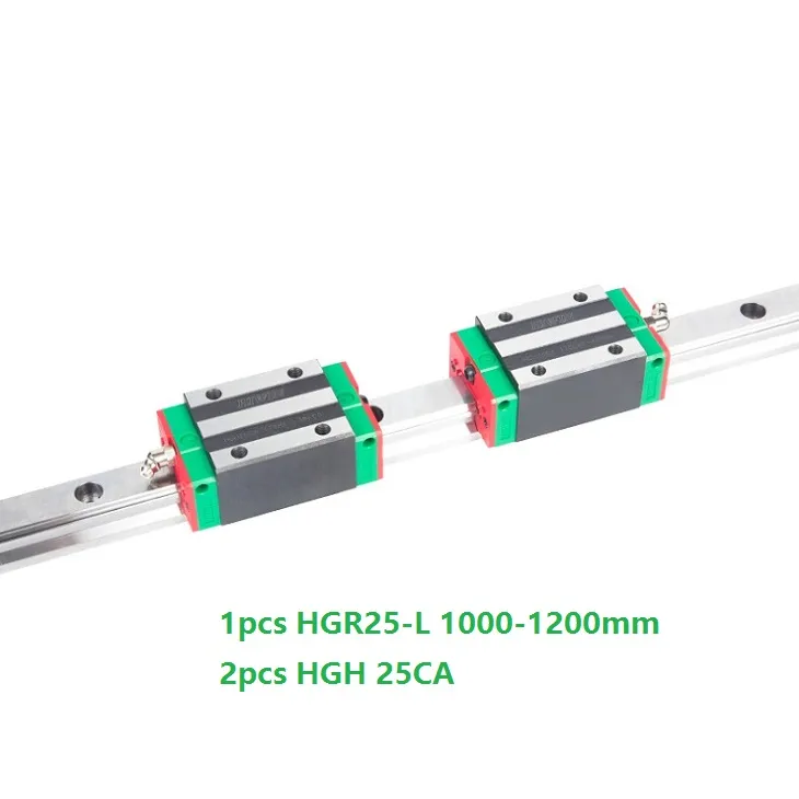 1 Sztuk Oryginalny Nowy HiWin HGR25-1000mm / 1100mm / 1200mm Liniowy przewodnik / Rail + 2 sztuk HGH25CA Liniowe wąskie bloki dla CNC Router Parts