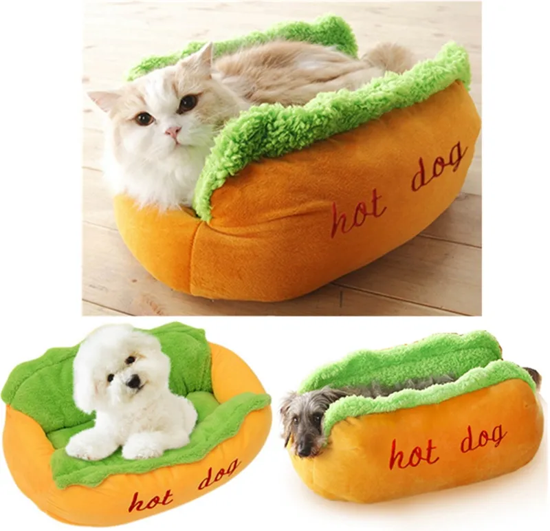 Hot Dog Sofa Bed Soft Warme Pet Bed Hot Dog Pad Pet Kussen U-vormige patroon Winter Warm Kennel voor Cat Dogs