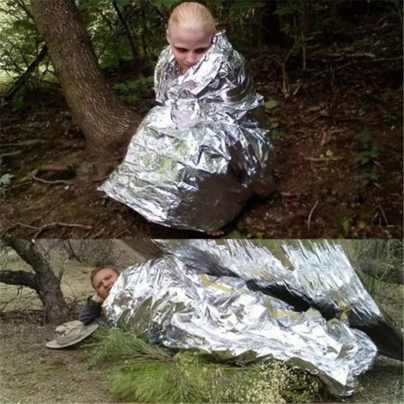 Couverture De Survie Spatiale Réfléchissante - 160x210cm, Pliable, Pour Randonnée, Camping, Urgences - 7