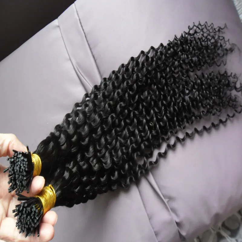 Kinky Krullend Virgin Braziliaans Human Hair Extensions 100s Pre Bonded Stick I Tip Hair Extensions Italian Keratin I Tip Hair Extensions