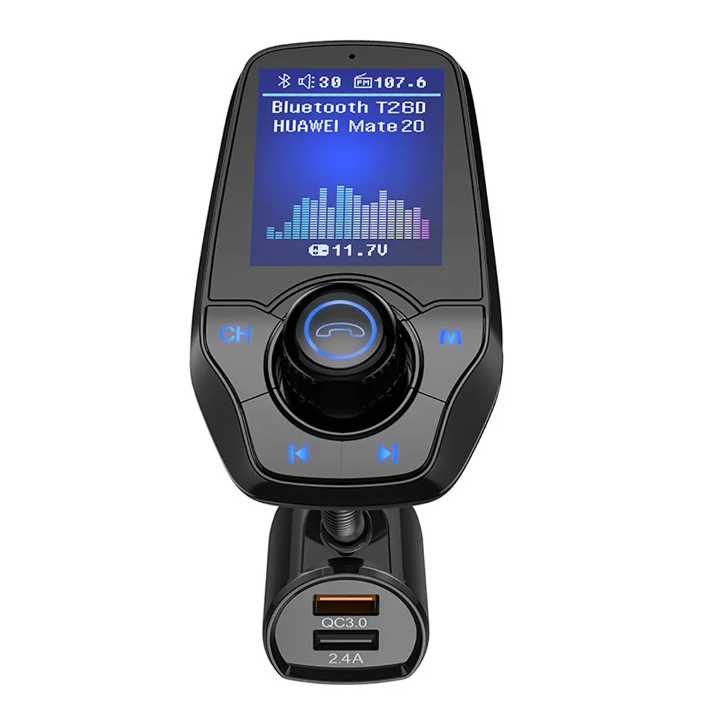 Chargeur de voiture transmetteur FM Bluetooth 4,8 A QC PD type-c, modulateur, kit radio, lecteur MP3, mains libres
