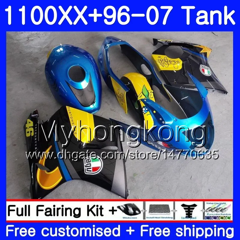 +Tank für HONDA Blackbird CBR1100 XX CBR1100XX 96 97 98 99 00 01 271HM.0 CBR 1100XX 1996 1997 1998 1999 2000 2001 Verkleidungen Haifisch blau