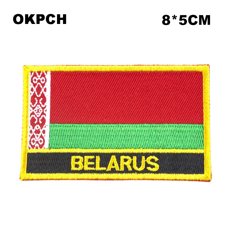 Free Shipping 8*5cm Belarus Shape Mexico Flag Embroidery Iron on Patch PT0031-R