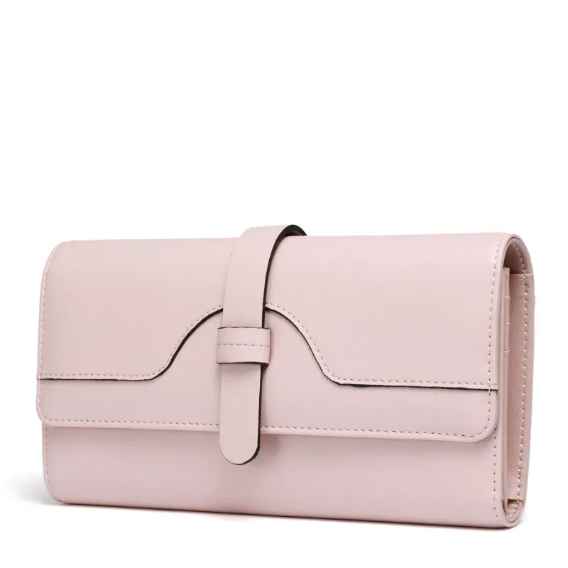 Nouveau portefeuille en cuir de vachette à la mode simple avec trois cartes multifonctions pliantes pour sac à main pour femme Long sac à main pour femme