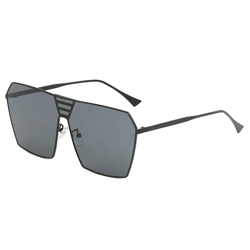 Nuevas gafas de sol de una pieza para hombres Hombres y mujeres Diseñador de la marca Moda Gafas planas con montura grande Diseño de lentes de una pieza Estilo vanguardista 66