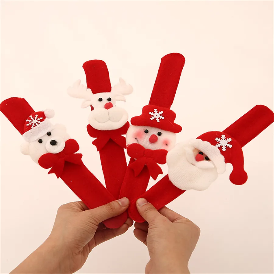 クリスマスのパッティングサークルブレスレットウォッチクリスマス子供ギフトサンタクロース雪だるま鹿の新年パーティーおもちゃの手首の装飾JK1910