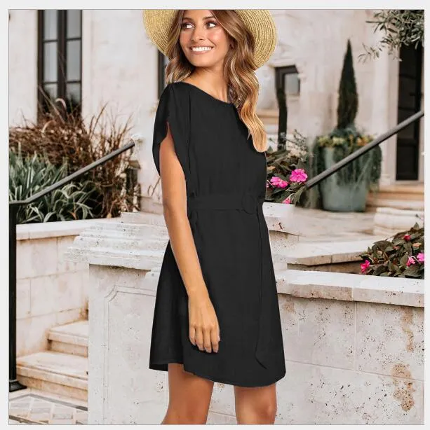 624 Tute da donna, abiti casual, pagliaccetti gonna abito floreale con abiti senza maniche nuevo estilo vestido para chicas mujeres wt19