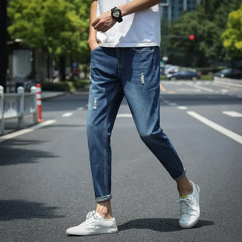 2020 Jeans Da Uomo Capri Estate Marchio Popolare Slim Fit Tendenza