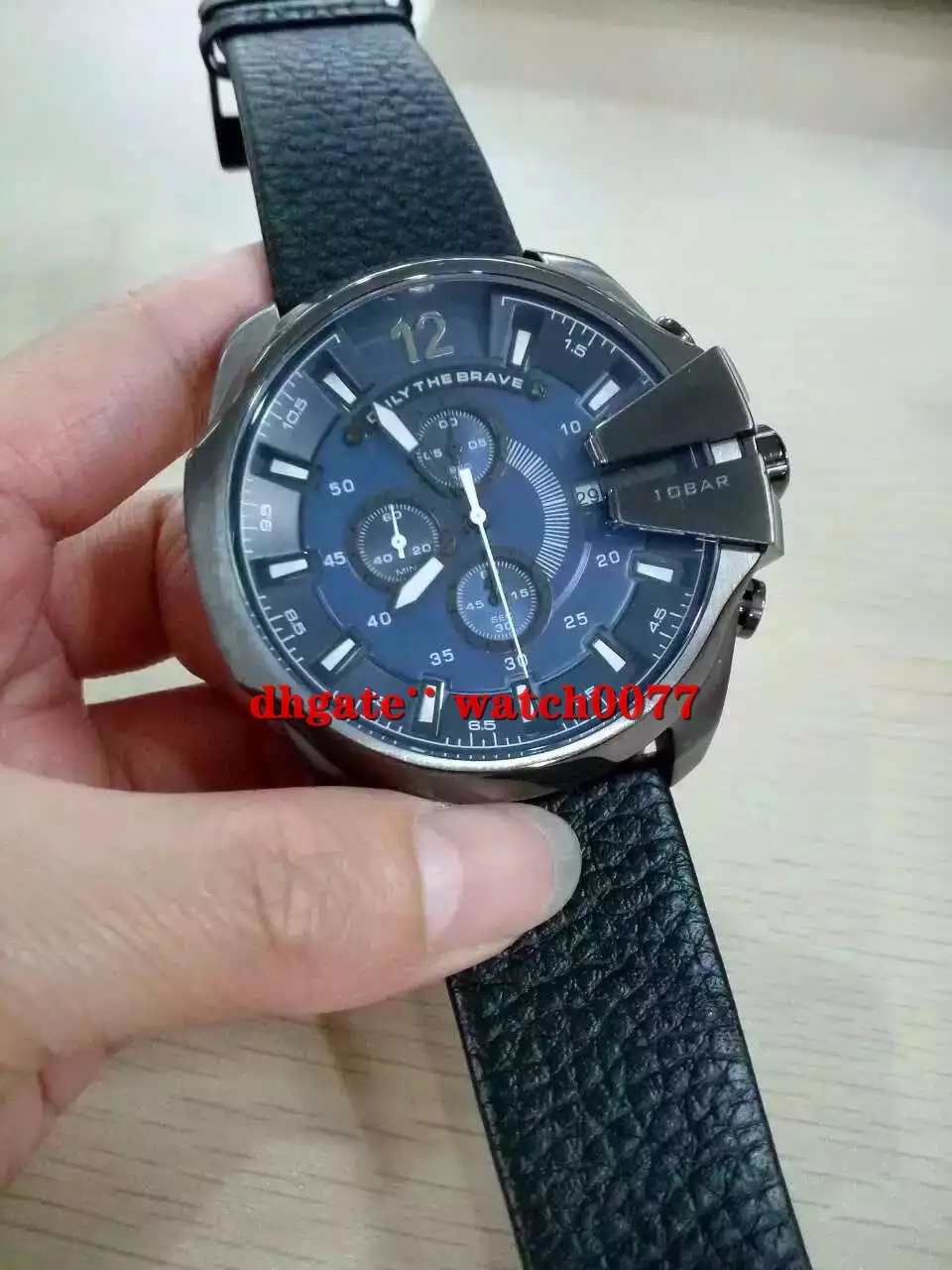 NEW Mens DZ4329 Mega Chief Chronograph Blue Dial Grey Stainless Steel Watch  4329 From Watch0077, $124.36 | Quarzuhren