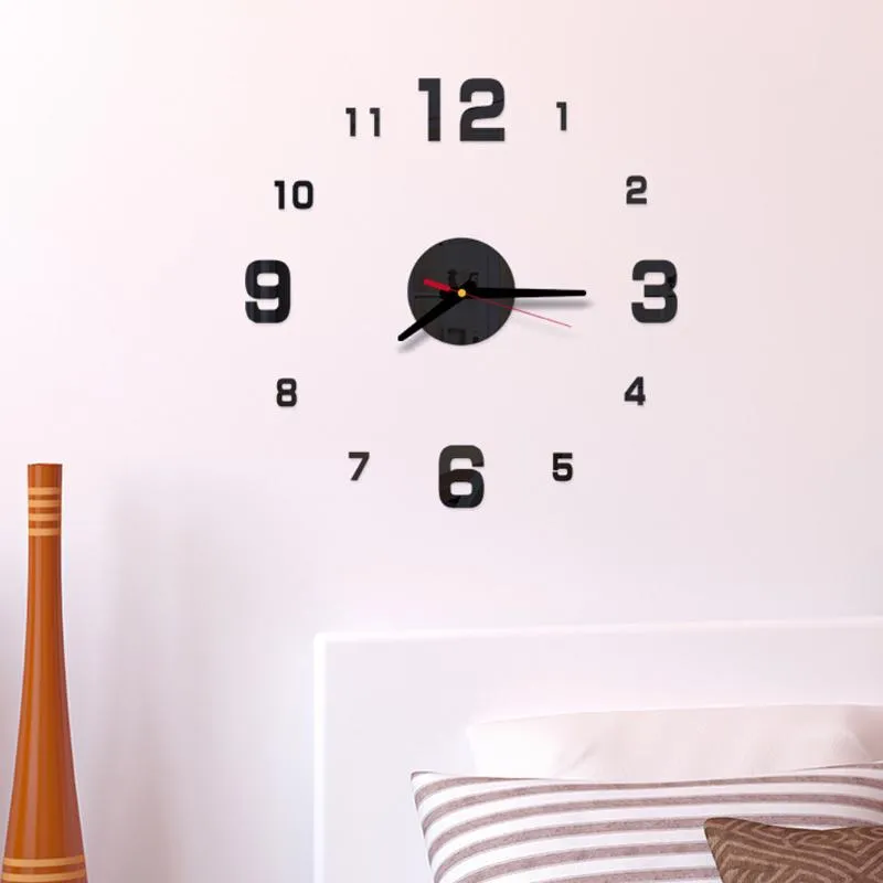 2019 Modern Design Rushed Quartz Zegary Mody Zegarki Lustrzane Naklejki DIY salon Dekoracje New Arrival 3D Real Big Wall Clock