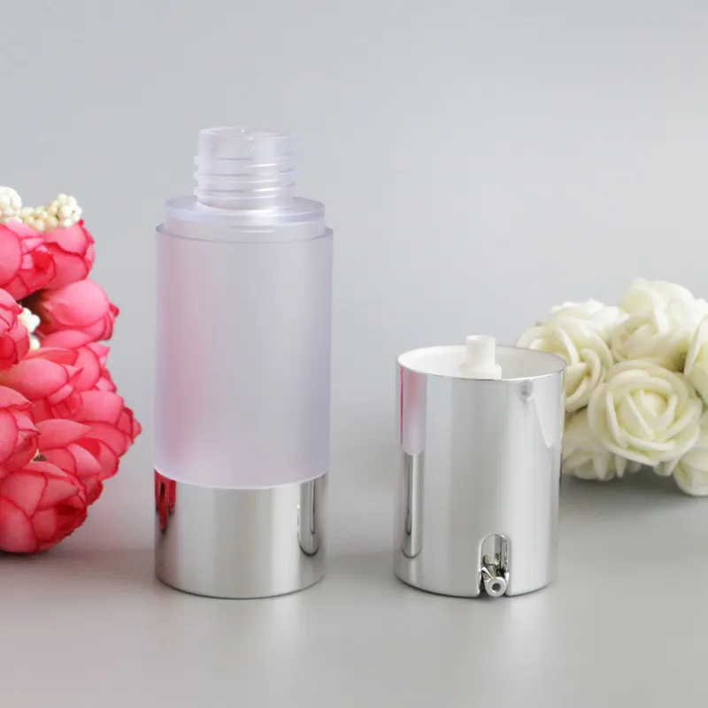 30ml 50ml Empty Airless Pump Dispenser Bottle Refillable Lotion Cream Containers Carry Frost Bottles 100pcs