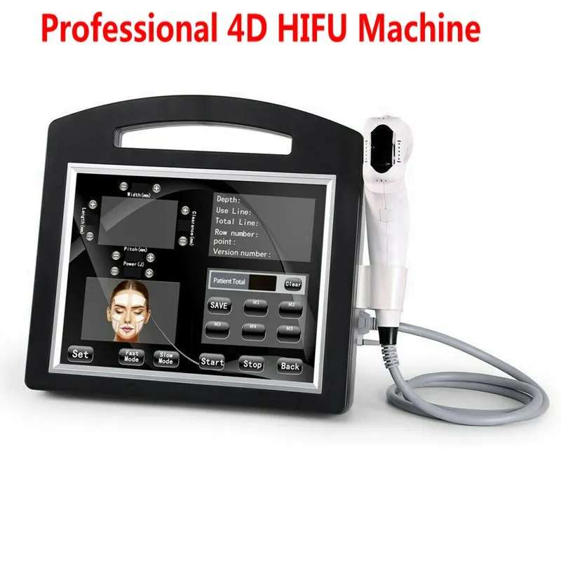 Professionell 3D 4D HIFU Machine 20000 Shots High Intensity Focused Ultraljud Face Lift Wrinkle Avlägsnande Hud Dra åt kroppsbantning