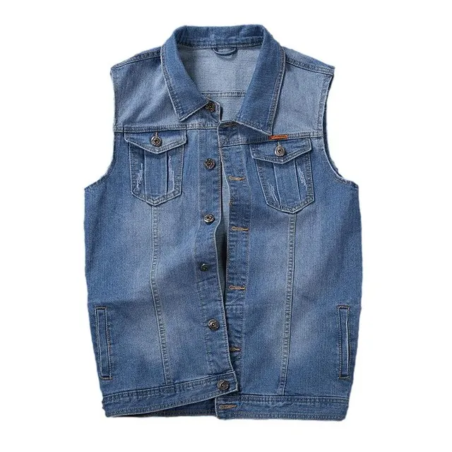 Big and tall clearance jean jacket vest