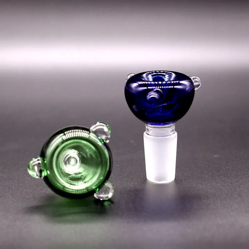 Ciotola di vetro colorato con manico per narghilè Bong Fumo 14mm 18mm Femmina Maschio giunto fit bong dab rig Pipa ad acqua in vetro