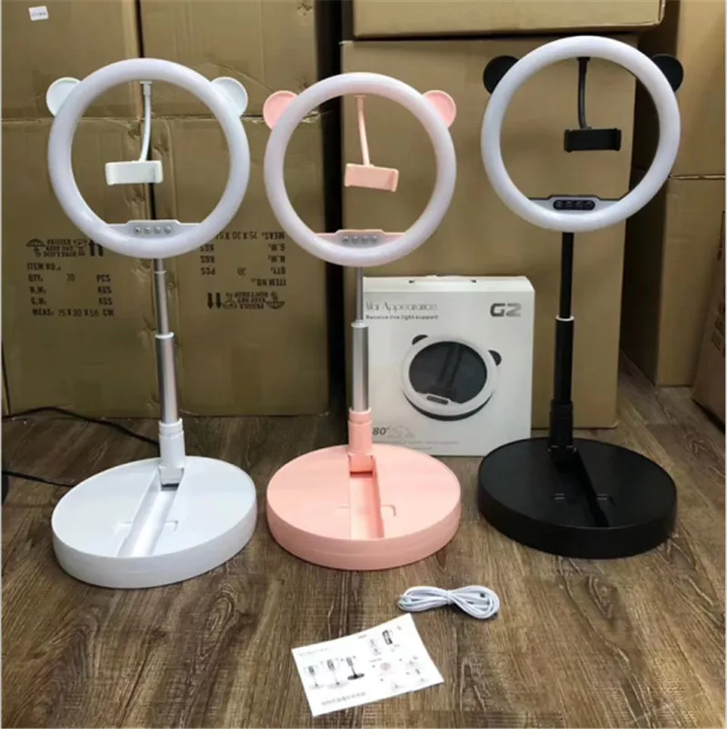 Cell Phone G2 LED Ring Light 10 Inch Selfie Ring Mirror Lamp