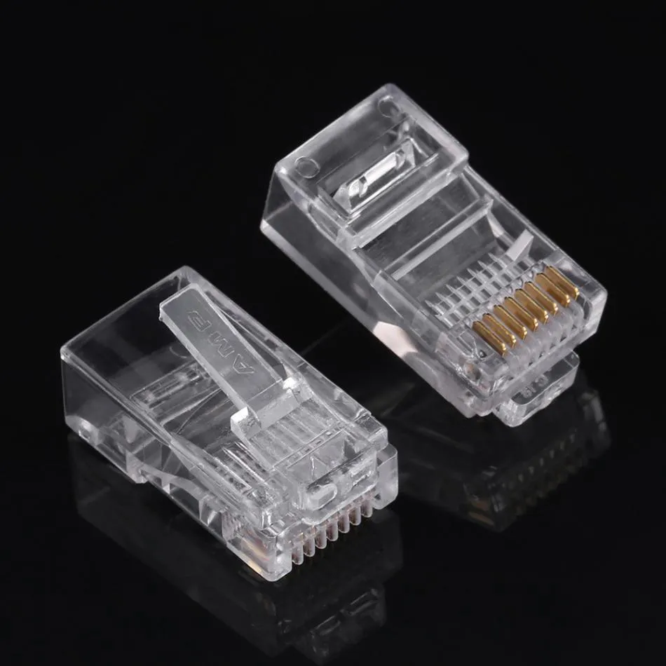 Cat5 Cat5e Network Internet Connector RJ45 8P8C Cable Plug Modular Heads Spedizione gratuita 15