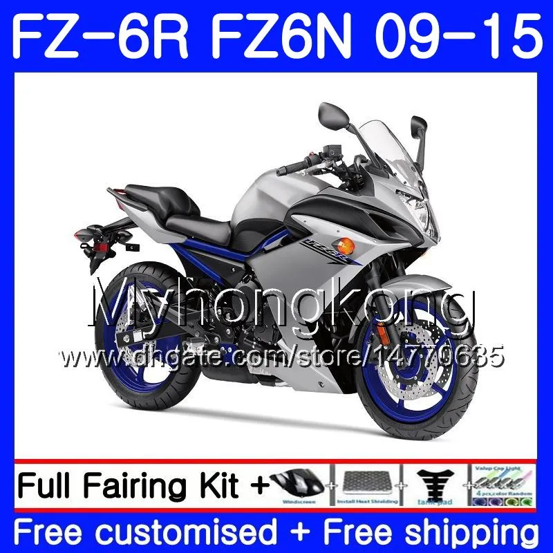 Kropp för Yamaha FZ6N FZ6 R FZ 6N FZ6R 09 10 11 12 13 14 15 239HM.22 FZ-6R FZ 6R Glans Silvery 2009 2010 2012 2013 2014 2015 Fairings