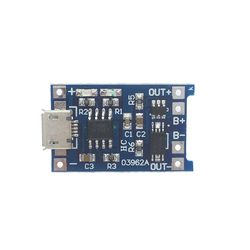 Wholesale 50 Micro USB 5V 1A 18650 TP4056 Lithium Battery Charger