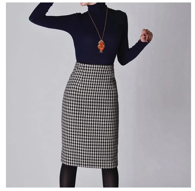 New 2019 Spring Autumn Winter Skirts Women High Waist Woolen Skirt