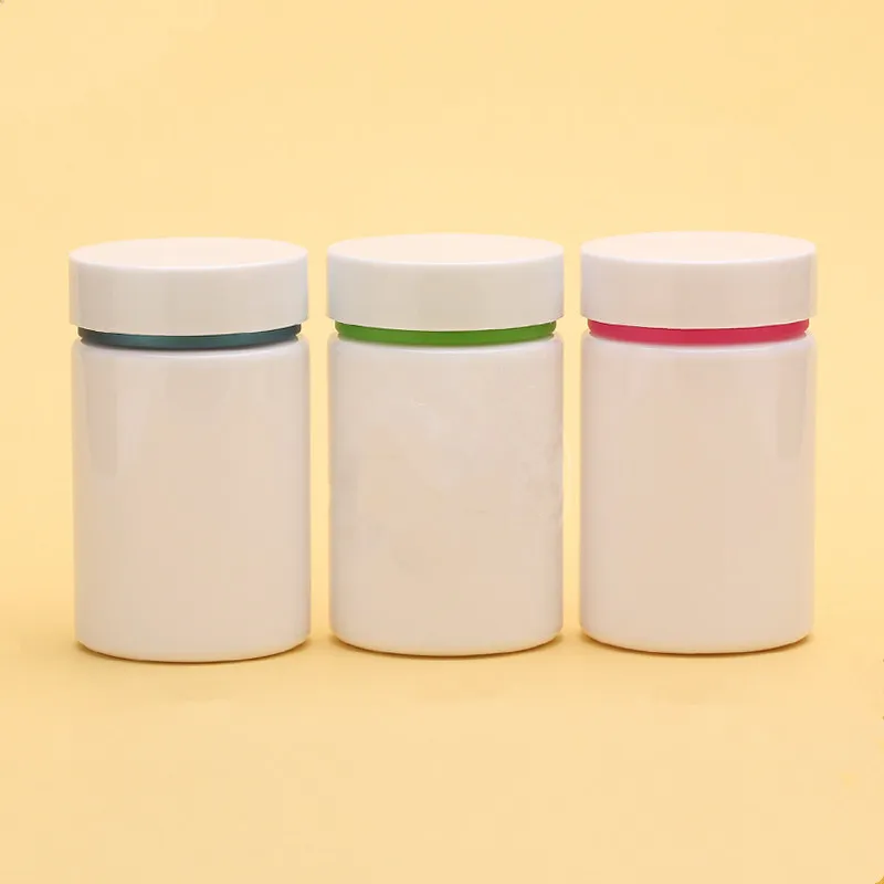 Bottiglia di stoccaggio per capsule bianche in plastica PET vuota da 100 ml, pillole/contenitore ricaricabile per liquidi, pacchetto di capsule Spedizione veloce F3586