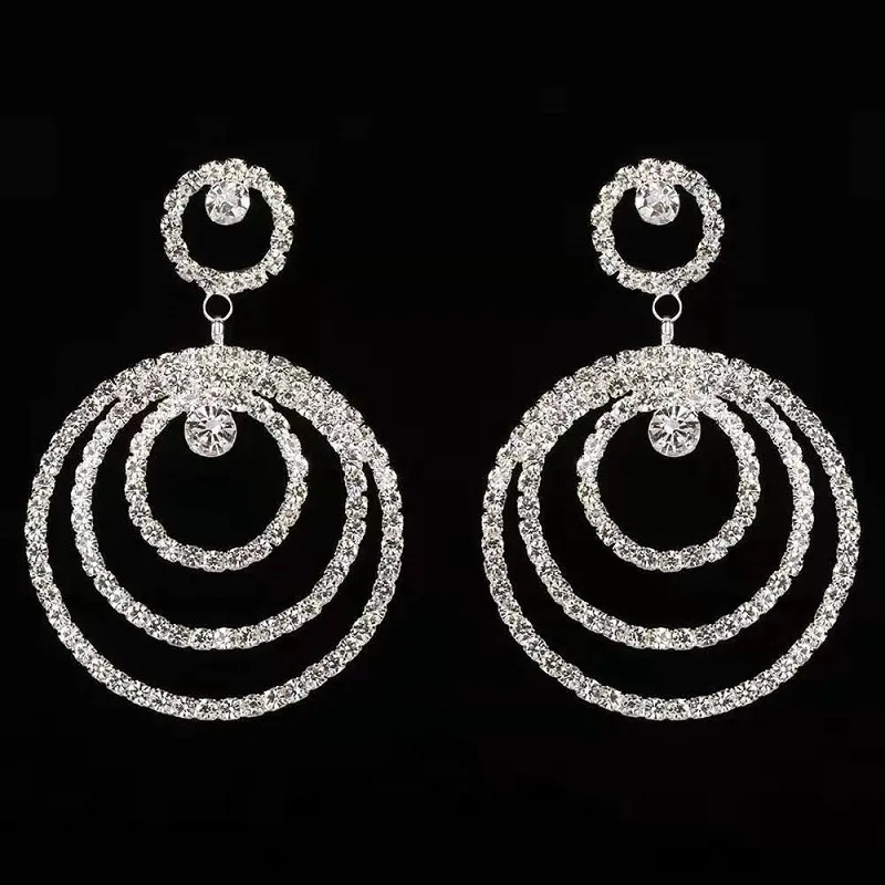 Mode-Ohrringe für Frauen, Luxus-Designer-Bling-Diamant-Creolen, Silber-Gold-Eis-Out-Huggie-Ohrringe, Braut-, Hochzeits-, Verlobungsschmuck