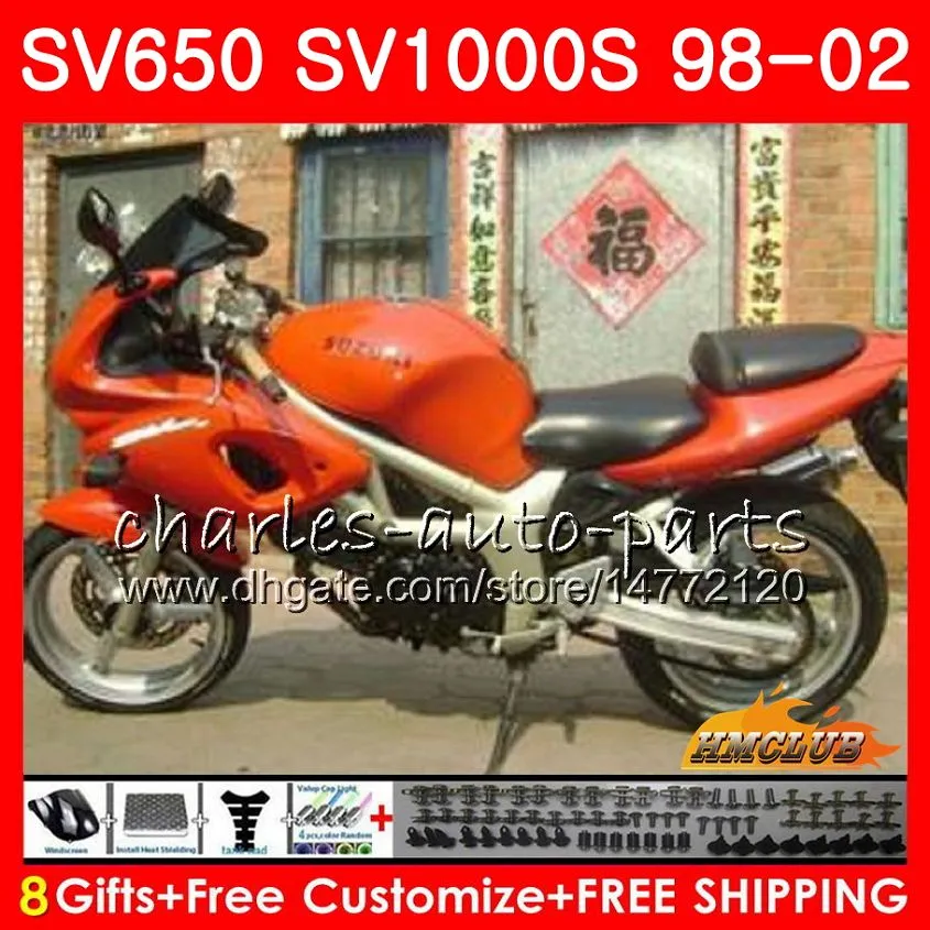 Corpo per SUZUKI SV650S SV400S SV1000S arancione lucido 98 99 00 01 02 26HC.4 SV 650S 400S 1000S SV650 SV400 S 1998 1999 2000 2001 2002 Carenatura