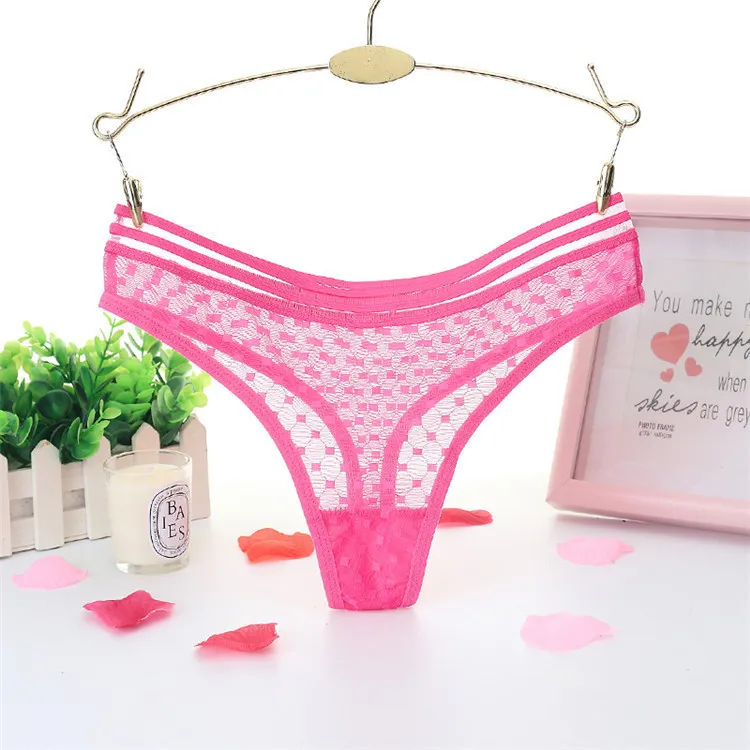 Women's Sexy Ultra Thin Full Lace Transparent Low Waist High Slit Panties  Female Seamless Knickers
