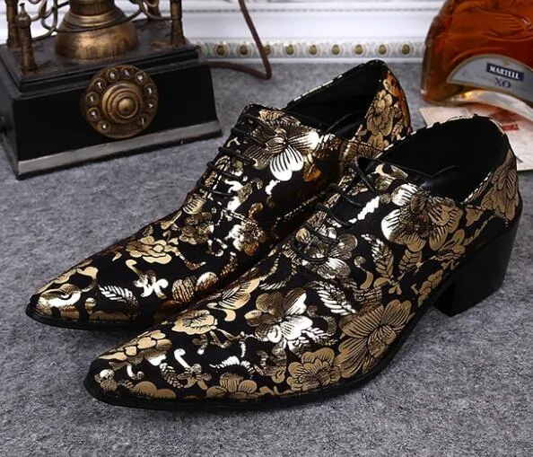 Mens shoes black clearance and gold